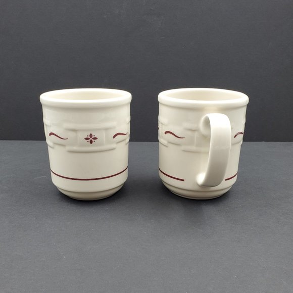 Longaberger Pottery Woven Traditions Paprika Red Coffee Mugs - Picture 2 of 8